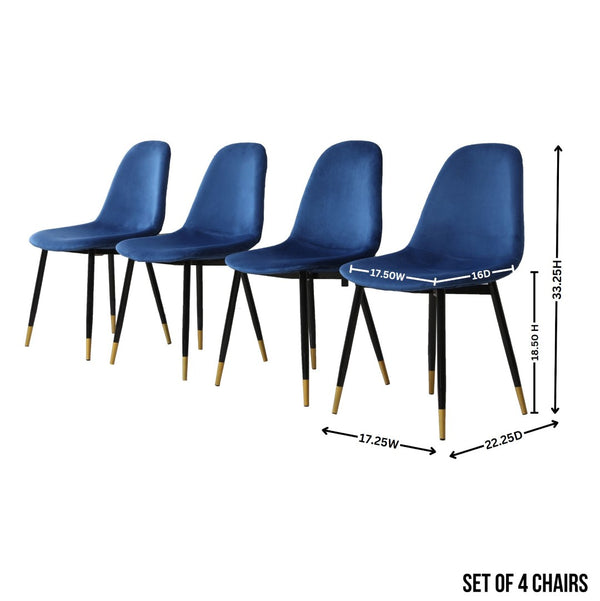 English Elm Evatt 5 Piece Round Dining Set Velvet Chairs Trestle Base Wood Grain Top Seats 4 Blue T2574S00216