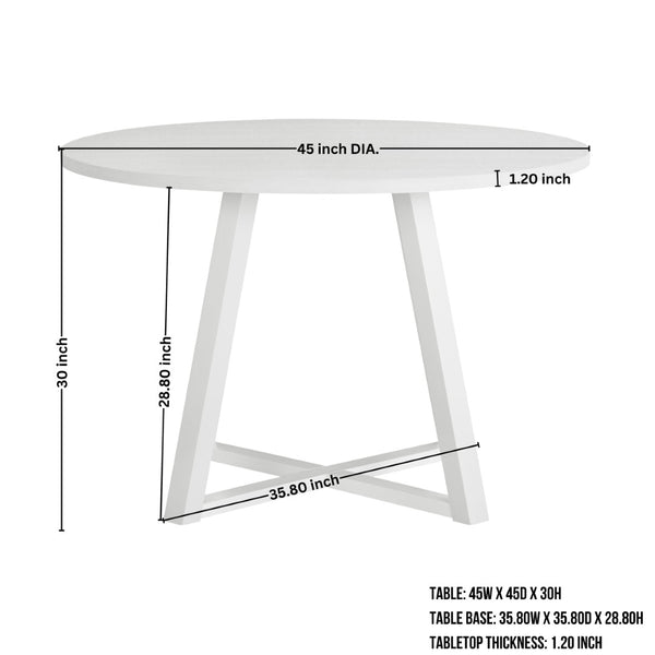 English Elm Evatt 5 Piece Round Dining Set Velvet Chairs Trestle Base Wood Grain Top Seats 4 Gray T2574S00217