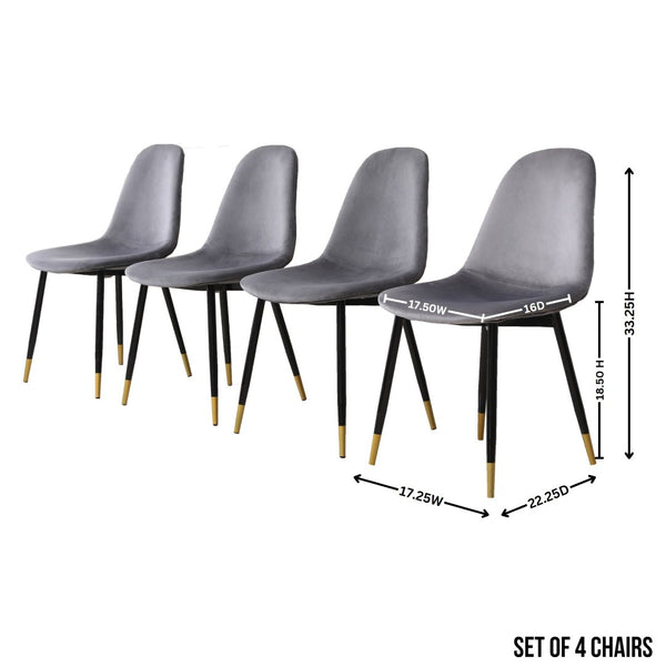 English Elm Evatt 5 Piece Round Dining Set Velvet Chairs Trestle Base Wood Grain Top Seats 4 Gray T2574S00217