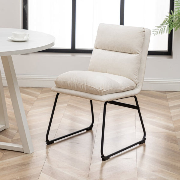 English Elm Innes Round Dining Set Seats Four with Trestle Table and Faux Leather Upholstered Chairs Vanilla White T2574S00221