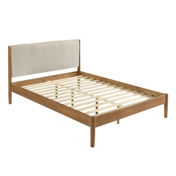 English Elm Vichy Queen Platform Bed Corduroy Headboard Rubberwood Frame Modern Bedroom T2574S00242