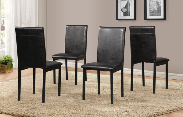 English Elm Citico 5 Piece Metal Dining Set Faux Marble Table Vinyl Upholstered Cafe Chairs White+Black T2574S00254