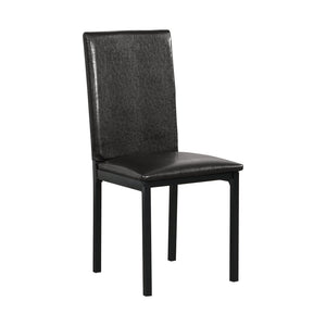 English Elm Citico 5 Piece Metal Dining Set Faux Marble Table Vinyl Upholstered Cafe Chairs White+Black T2574S00254
