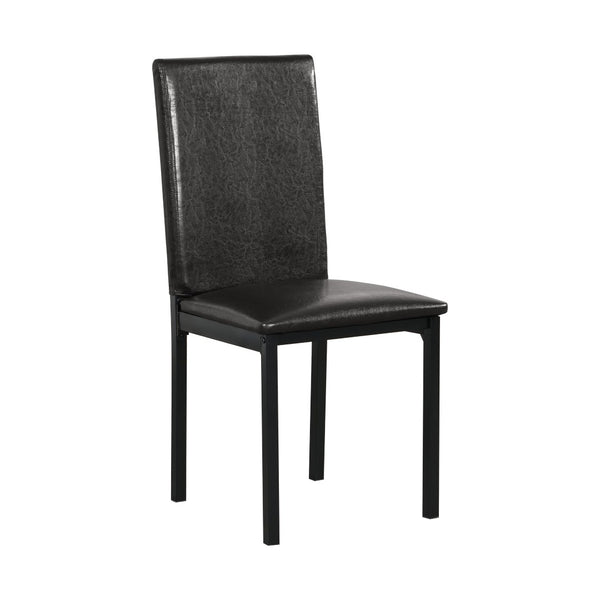 English Elm Citico 5 Piece Metal Dining Set Faux Marble Table Vinyl Upholstered Cafe Chairs White+Black T2574S00254