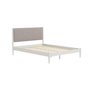 English Elm Feeney Upholstered Platform Queen Bed Rubberwood Frame Padded Headboard Modern T2574S00265