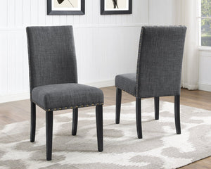 English Elm Muzzi Transitional 6 Piece Dining Set Hardwood Table Upholstered Chairs Bench Gray T2574S00279