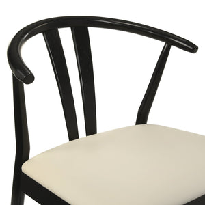 English Elm Lavin Walnut Rectangular Dining Set Seats Four with Curved Wishbone Chairs in Matte Black 4 Black Wishbone Chairs T2574S00281