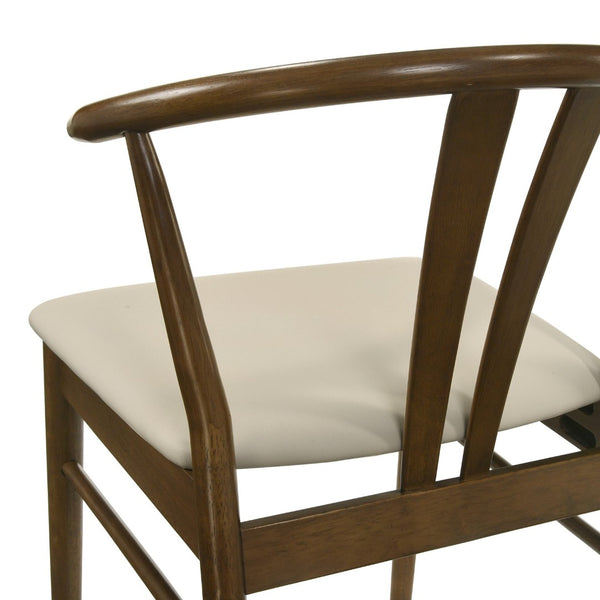 English Elm Lavin Walnut Rectangular Dining Set Seats Four with Curved Wishbone Chairs in Matte Black 4 Brown Wishbone Chairs T2574S00282