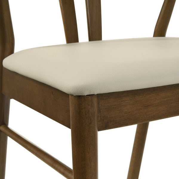 English Elm Lavin Walnut Rectangular Dining Set Seats Four with Curved Wishbone Chairs in Matte Black 2 Walnut and 2 Black Wishbone Chairs T2574S00283