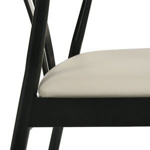 English Elm Lavin Walnut Rectangular Dining Set Seats Four with Curved Wishbone Chairs in Matte Black 2 Walnut and 2 Black Wishbone Chairs T2574S00283