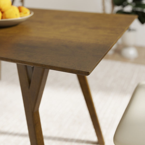 English Elm Lavin Seven Piece Rectangular Rubberwood Dining Set with Wishbone Chairs Modern Style Wood Table, 2 Walnut + 4 Black Chairs T2574S00286