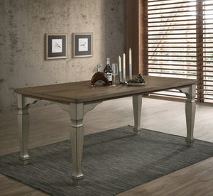 English Elm Breda Farmhouse Seven Piece Dining Set Planked Hardwood Table Nailhead Chairs T2574S00290