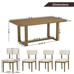 English Elm Andus Trestle Dining Set Seats Four with Oak Veneer Table and Upholstered Curved Chairs T2574S00298