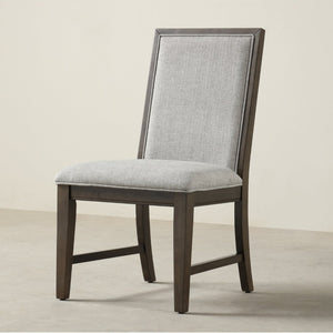 English Elm Aberll Six Seat Rectangular Dining Set with Upholstered Chairs and Rubberwood Legs T2574S00302