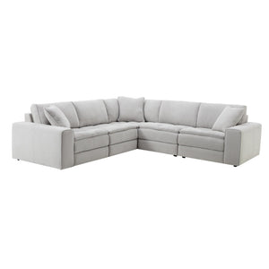 English Elm Breton Tufted Polyester Modular Sectional Sofa Five Piece Set for Open Living Spaces T2574S00305