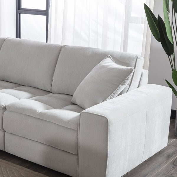 English Elm Breton Tufted Polyester Modular Sectional Sofa Five Piece Set for Open Living Spaces T2574S00305