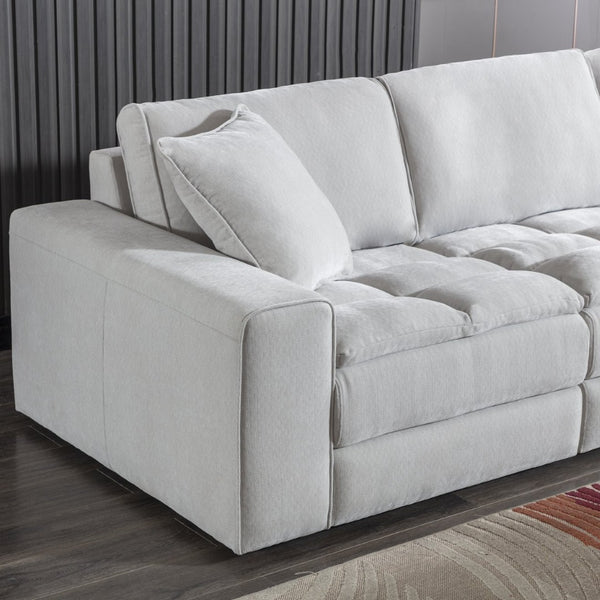 English Elm Breton Tufted Polyester Modular Sectional Sofa Five Piece Set for Open Living Spaces T2574S00305
