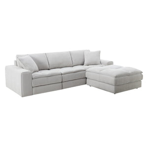 English Elm Breton Modular Tufted Sofa Set with Ottoman Polyester Blend Neutral Living Room T2574S00306