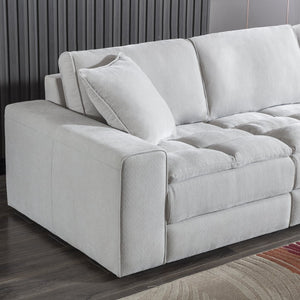 English Elm Breton Modular Tufted Sofa Set with Ottoman Polyester Blend Neutral Living Room T2574S00306
