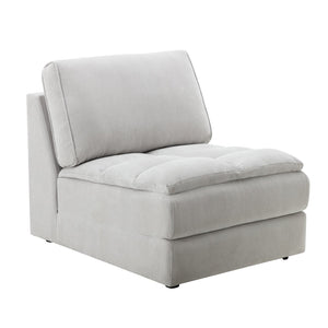 English Elm Breton Modular Tufted Sofa Set with Ottoman Polyester Blend Neutral Living Room T2574S00306