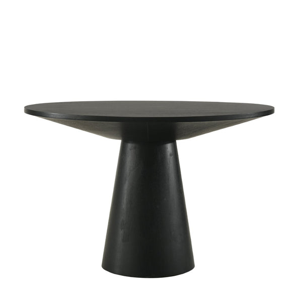 English Elm Roundhill Furniture Rocco Round Pedestal Dining Table Oak Veneer Top Seats Four T2574S00310