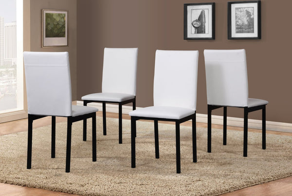 English Elm Citico 5 Piece Metal Dining Set Faux Marble Table Vinyl Upholstered Cafe Chairs White T2574S00311