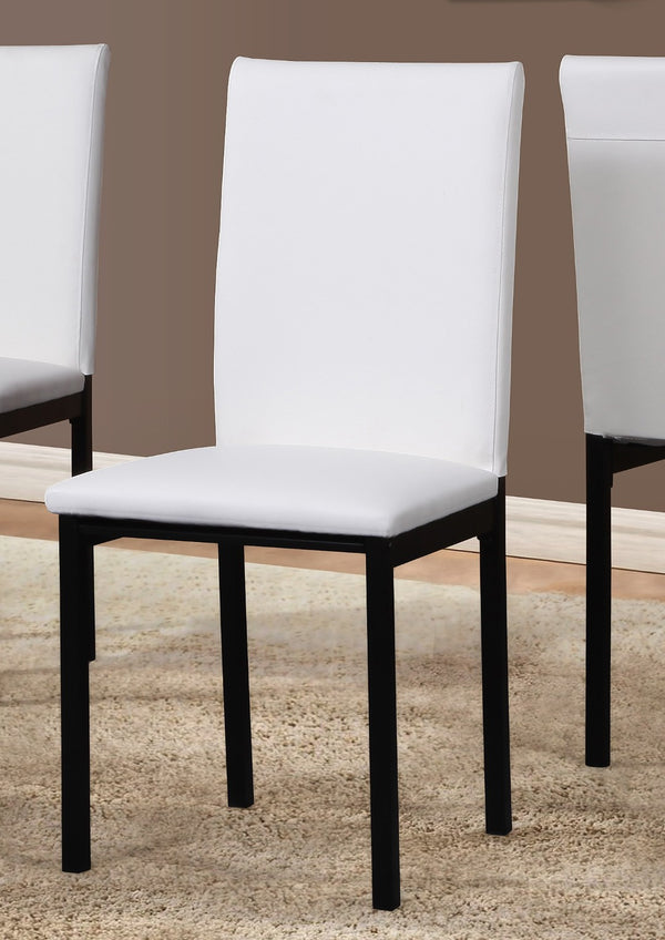 English Elm Citico 5 Piece Metal Dining Set Faux Marble Table Vinyl Upholstered Cafe Chairs White T2574S00311