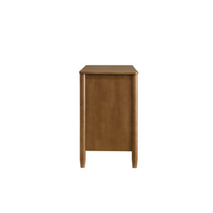 English Elm Vichy Six Drawer Dresser with Woven Rattan Fronts and Warm Walnut Wood Finish T2574S00312