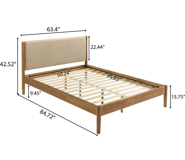 English Elm Vichy Queen Bedroom Set Rattan Drawer Fronts Rubberwood and Walnut Finish Six Piece T2574S00314