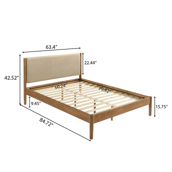 English Elm Vichy Queen Bedroom Set Rubberwood Rattan Drawers Walnut Finish Mid-century 5 Piece T2574S00315