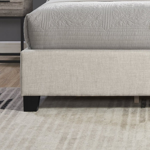English Elm Nantarre Wingback Platform Bed Linen Upholstered Tufted Headboard with Nailhead Trim T2574S00323