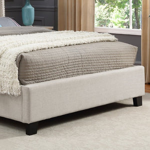 English Elm Nantarre Wingback Platform Bed Linen Upholstered Tufted Headboard with Nailhead Trim T2574S00323
