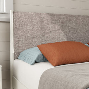 English Elm Feeney Queen Platform Bed and Nightstand Set Upholstered Rubberwood Cream White T2574S00344