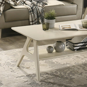 English Elm Arona Sculptural Three Piece Living Room Set with Shelf Rubberwood Legs Warm Veneer Off White T2574S00350