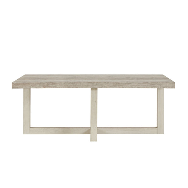 English Elm Anze Oval Wood 3 Piece Living Room Coffee and End Table Set with Open Shelves Weathered Gray and Beige T2574S00352
