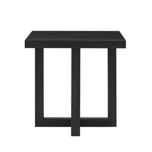 English Elm Anze Oval Wood 3 Piece Living Room Coffee and End Table Set with Open Shelves Black T2574S00353