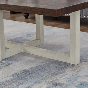 English Elm Anze Oval Wood 3 Piece Living Room Coffee and End Table Set with Open Shelves Walnut and White T2574S00355