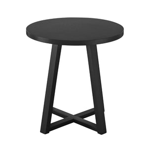 English Elm Modern Harmony Oval Coffee Table Set with Two Round End Tables for Living Rooms Black T2574S00357