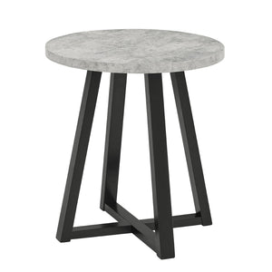 English Elm Modern Harmony Oval Coffee Table Set with Two Round End Tables for Living Rooms Gray T2574S00358