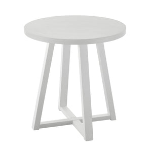 English Elm Modern Harmony Oval Coffee Table Set with Two Round End Tables for Living Rooms White T2574S00359