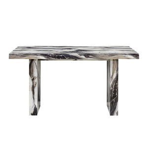 English Elm Cavira Faux Marble Counter Height Table with Double Pedestal Base Seats Six T2574S00361