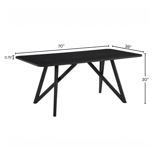 English Elm Axler 7 Piece Boucle Dining Set Sculptural Rubberwood Table Seats Six Modern T2574S00365