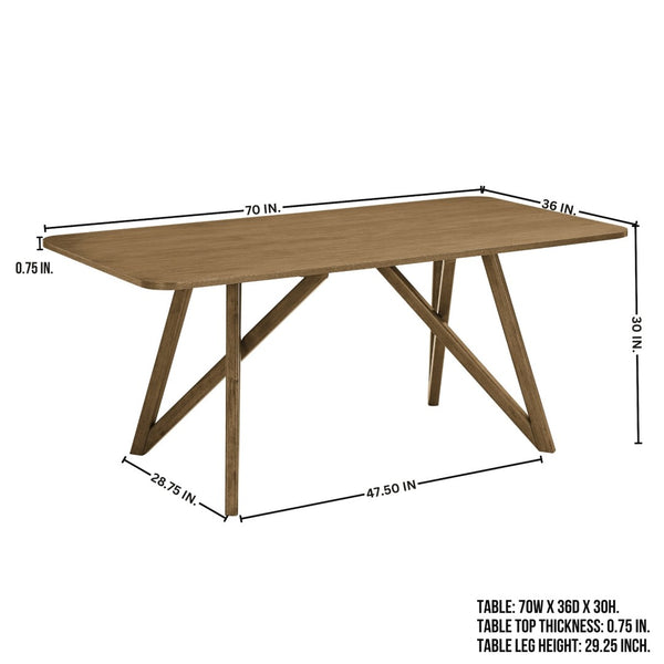 English Elm Axler Five Piece Dining Set Oak Veneer Tabletop Sculptural Base with Boucle Chairs Light Oak T2574S00368