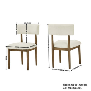 English Elm Axler Five Piece Dining Set Oak Veneer Tabletop Sculptural Base with Boucle Chairs Light Oak T2574S00368