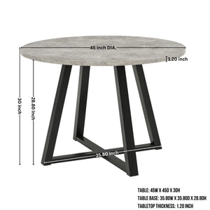 English Elm Edo Round Trestle Dining Set Rubberwood Table with Four Channel Tufted Upholstered Chairs Blue T2574S00370