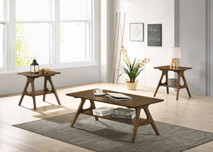 English Elm Arona Mid-century Three Piece Wood Grain Living Room Coffee and End Table Set T2574S00374