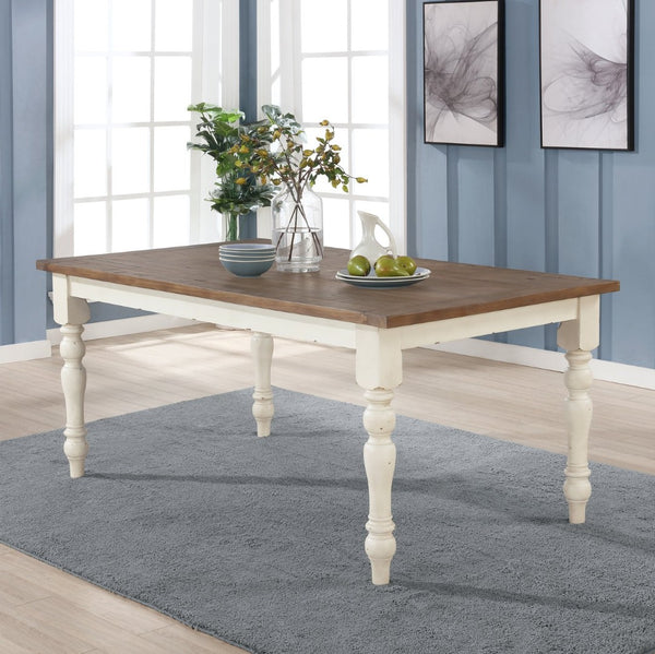 English Elm Prato Farmhouse Six Seat Dining Set with Cross Back Chairs Bench and Oak Top T2574S00396