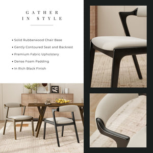 English Elm Lavin Contemporary 5 Piece Dining Set with Rubberwood Table and Mixed Finish Chairs 4 Black Chairs T2574S00399