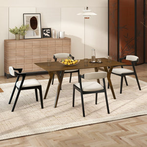 English Elm Lavin Contemporary 5 Piece Dining Set with Rubberwood Table and Mixed Finish Chairs 4 Black Chairs T2574S00399