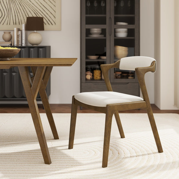 English Elm Lavin 7 Piece Rectangular Walnut Rubberwood Dining Set with Six Upholstered Chairs Walnut Table, Black Chairs - A T2574S00400
